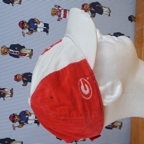 Georgia Bulldogs stitched logo corduroy red & white short brim velcro tab hat - Picture 5 of 11